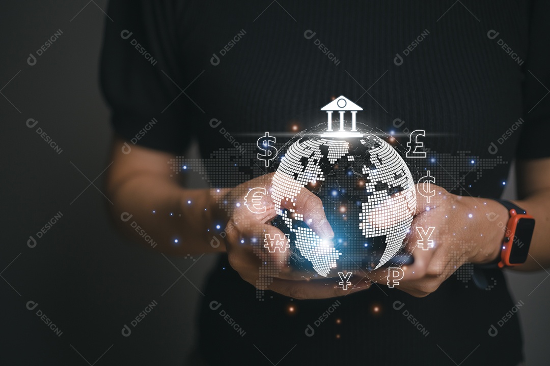 As mulheres usam telefones celulares e laptops para transferências de dinheiro e câmbio entre países do mundo. conceito de pagamento interbancário bancário online.