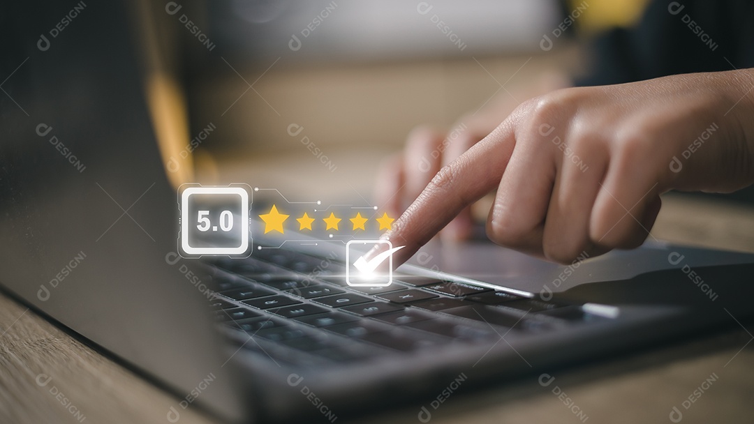 O usuário atribui uma classificação à experiência de serviço no aplicativo on-line, conceito de pesquisa de feedback de satisfação de revisão do cliente, o cliente pode avaliar a qualidade do serviço levando à classificação de reputação do negócio.