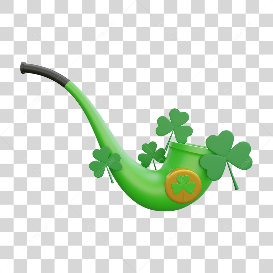 Elemento 3D Dia de São Patrício para Composição PNG Transparente