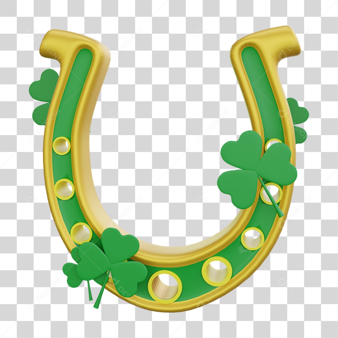 Elemento 3D Dia de São Patrício para Composição PNG Transparente