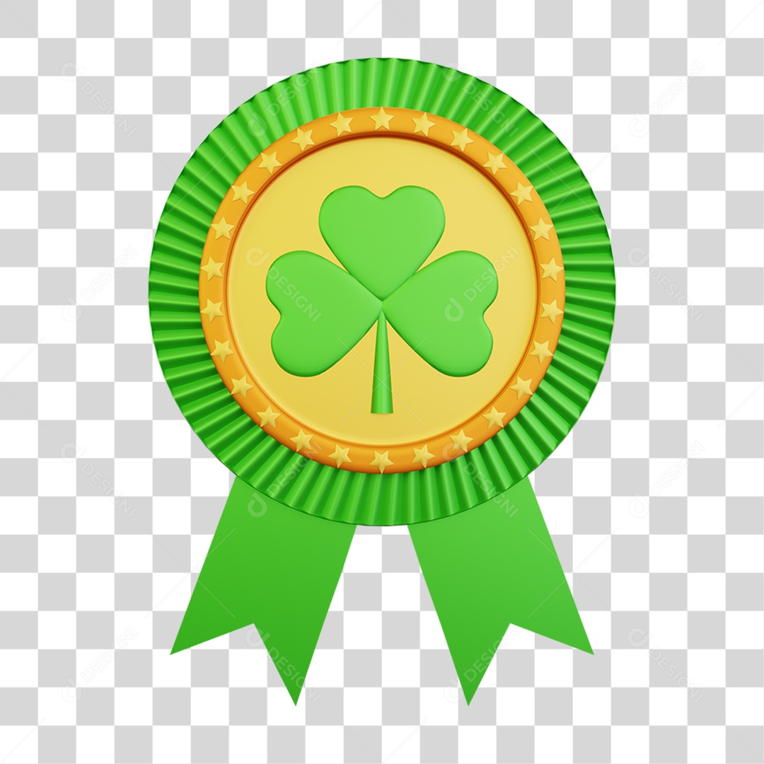 Elemento 3D Dia de São Patrício para Composição PNG Transparente