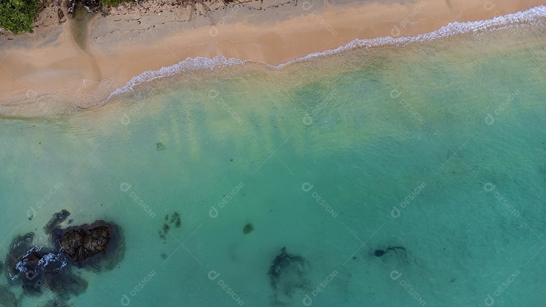 Vista aérea paisagem da água Mar