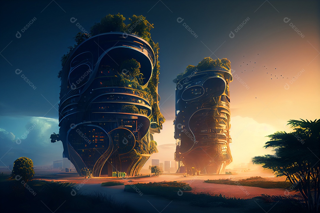 Cidade futurística ecologica