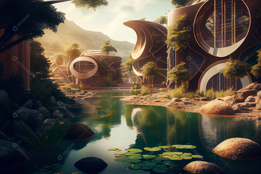 Cidade futurística ecologica