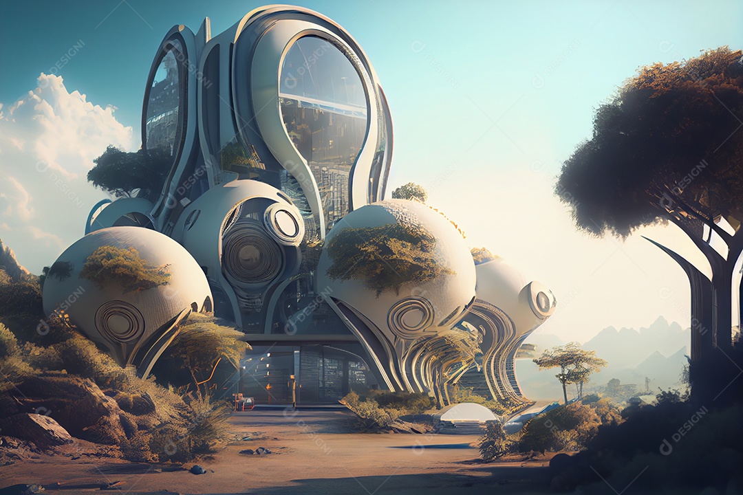 Cidade futurística tecnológica