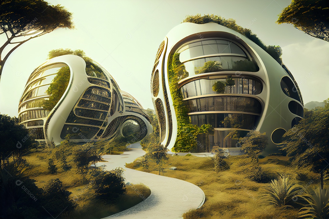 Cidade futurística tecnológica