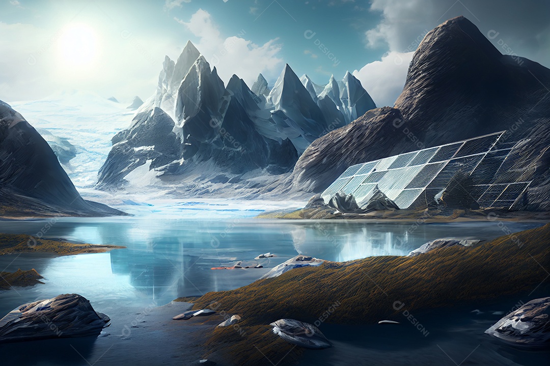 Ilustração geleira glacial