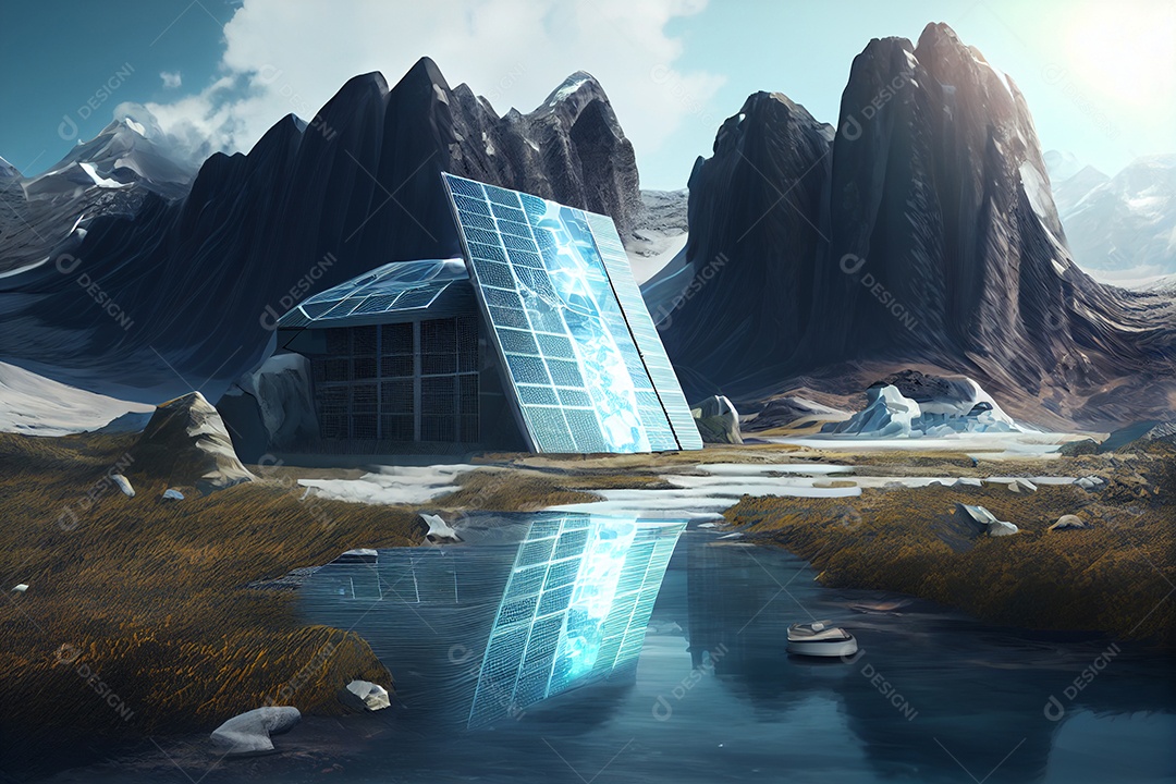 Ilustração geleira glacial