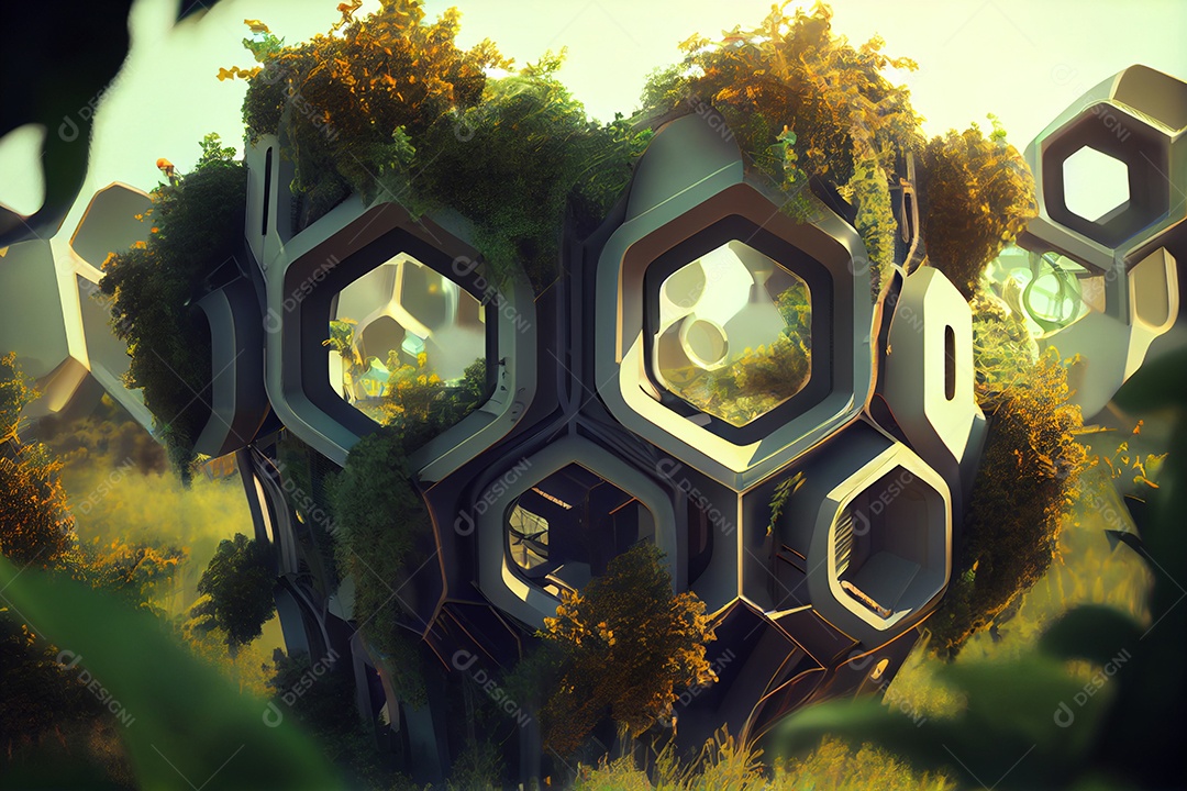 Cidade conceitual tecnológica