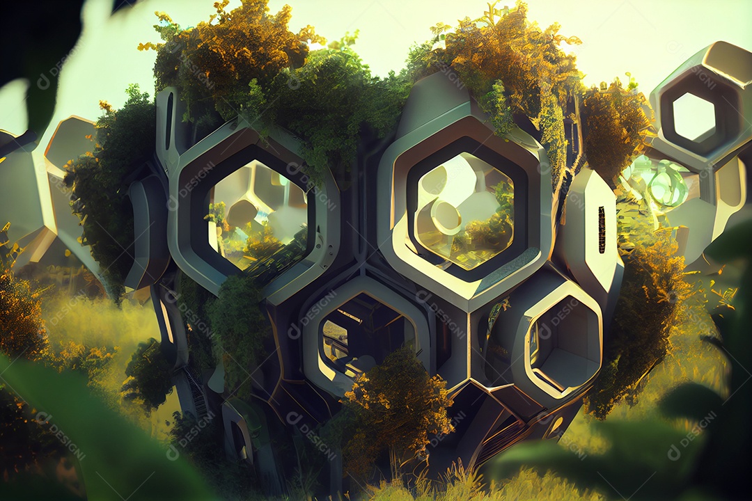 Cidade ecológica de colmeia de abelhas