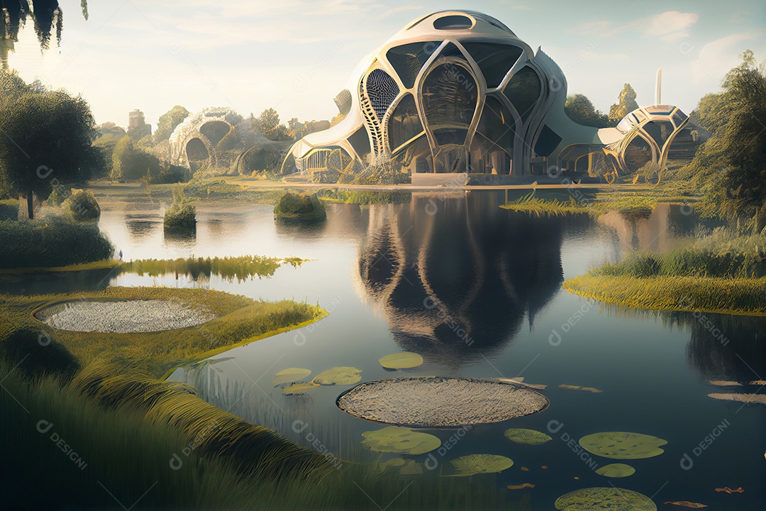 Cidade conceitual tecnológica