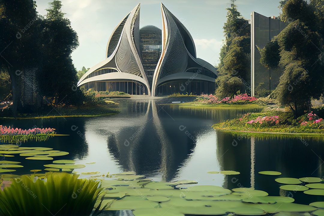 Cidade conceitual tecnológica