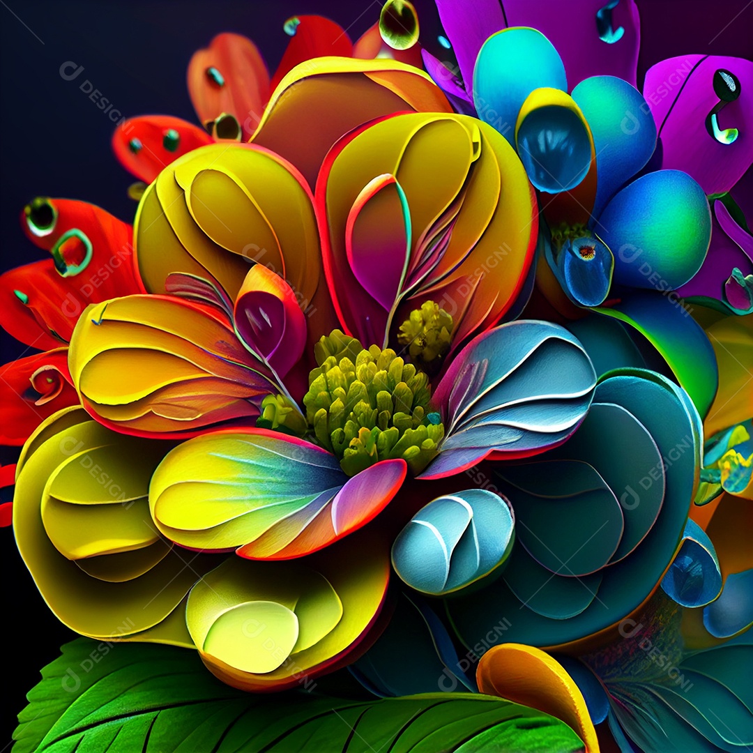 Fundo de flores com cores vibrantes