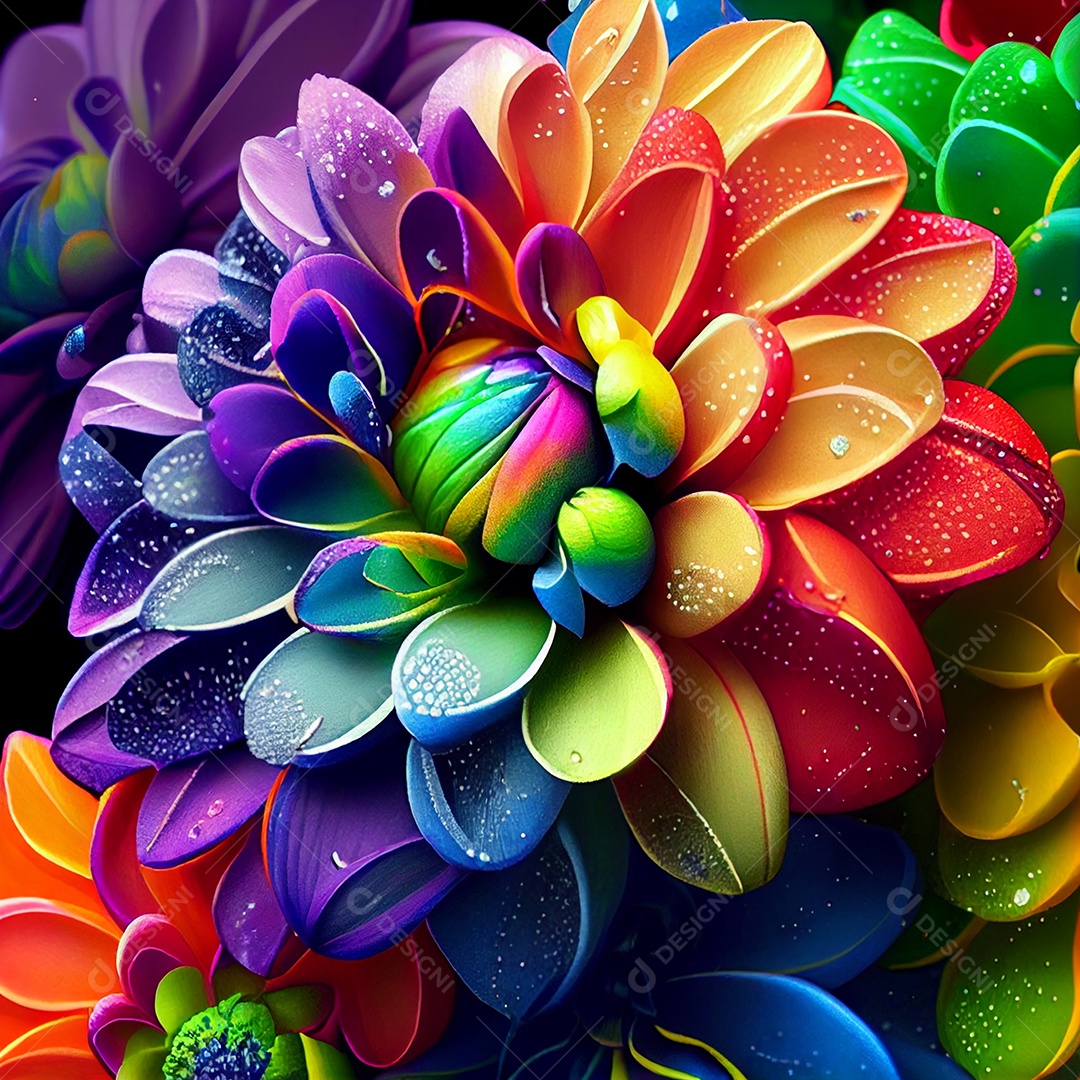 Fundo de flores com cores vibrantes