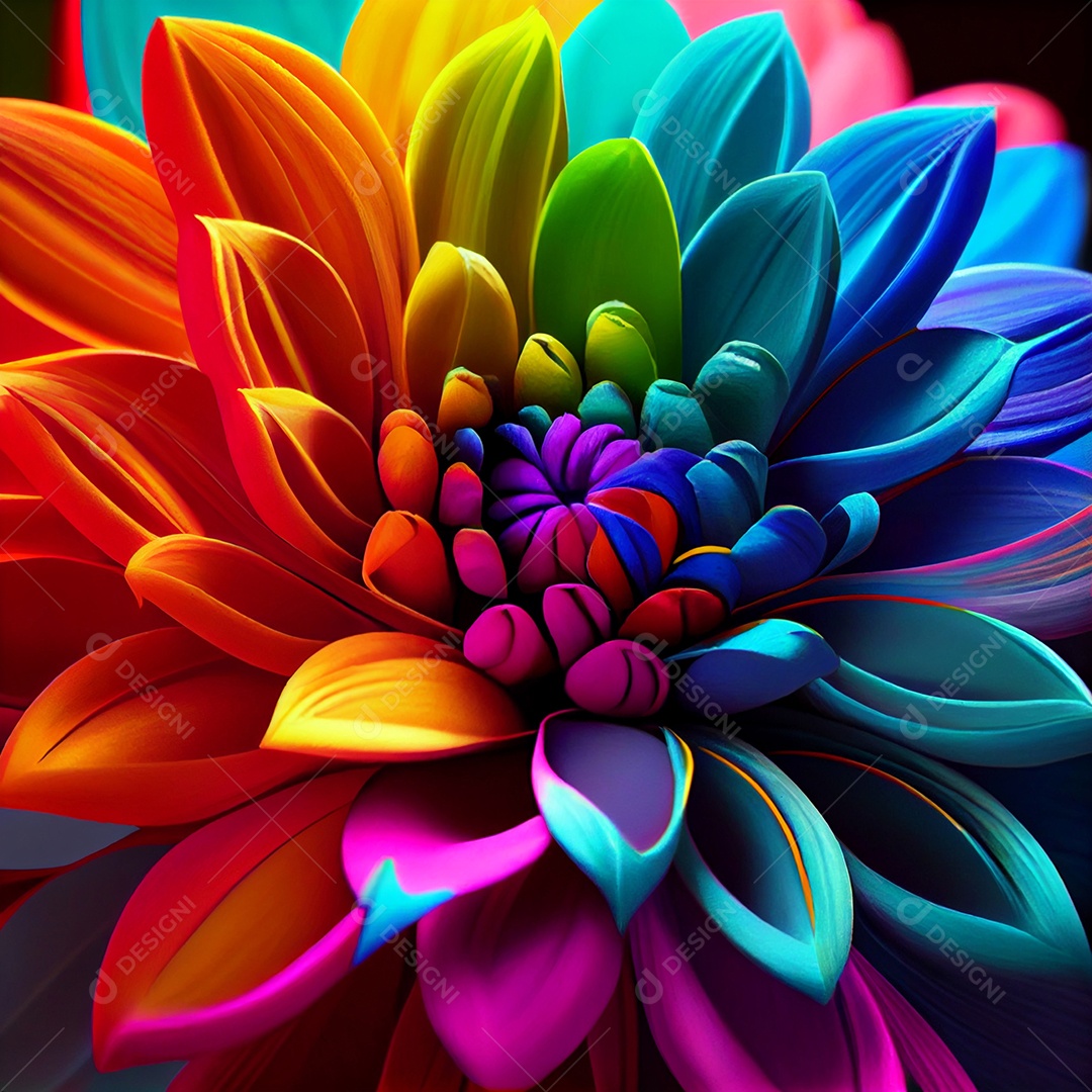 Fundo de flores com cores vibrantes