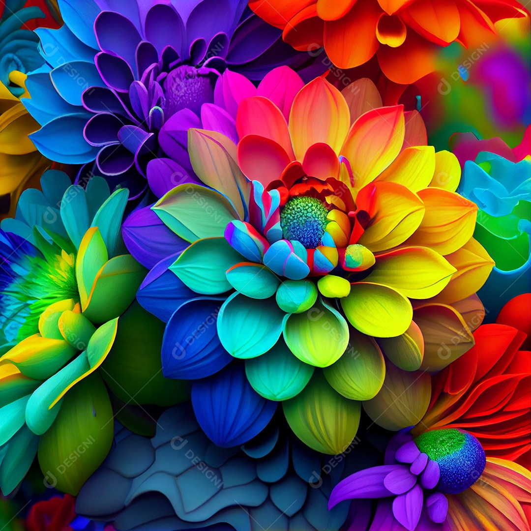 Fundo de flores com cores vibrantes