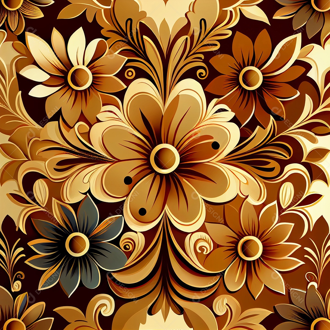 Fundo floral em tons marrons