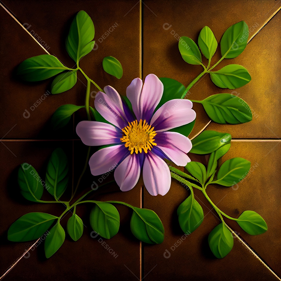 Ilustração de uma flor roxa