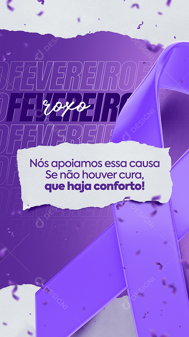 Story We Support This Cause If There's No Cure There's Comfort February Purple Social Media Editable PSD