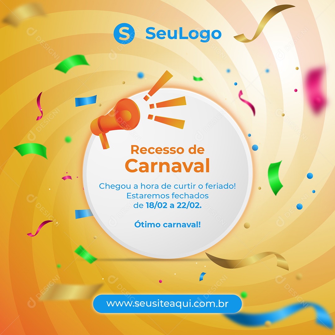 Recesso de Carnaval Vetor EPS