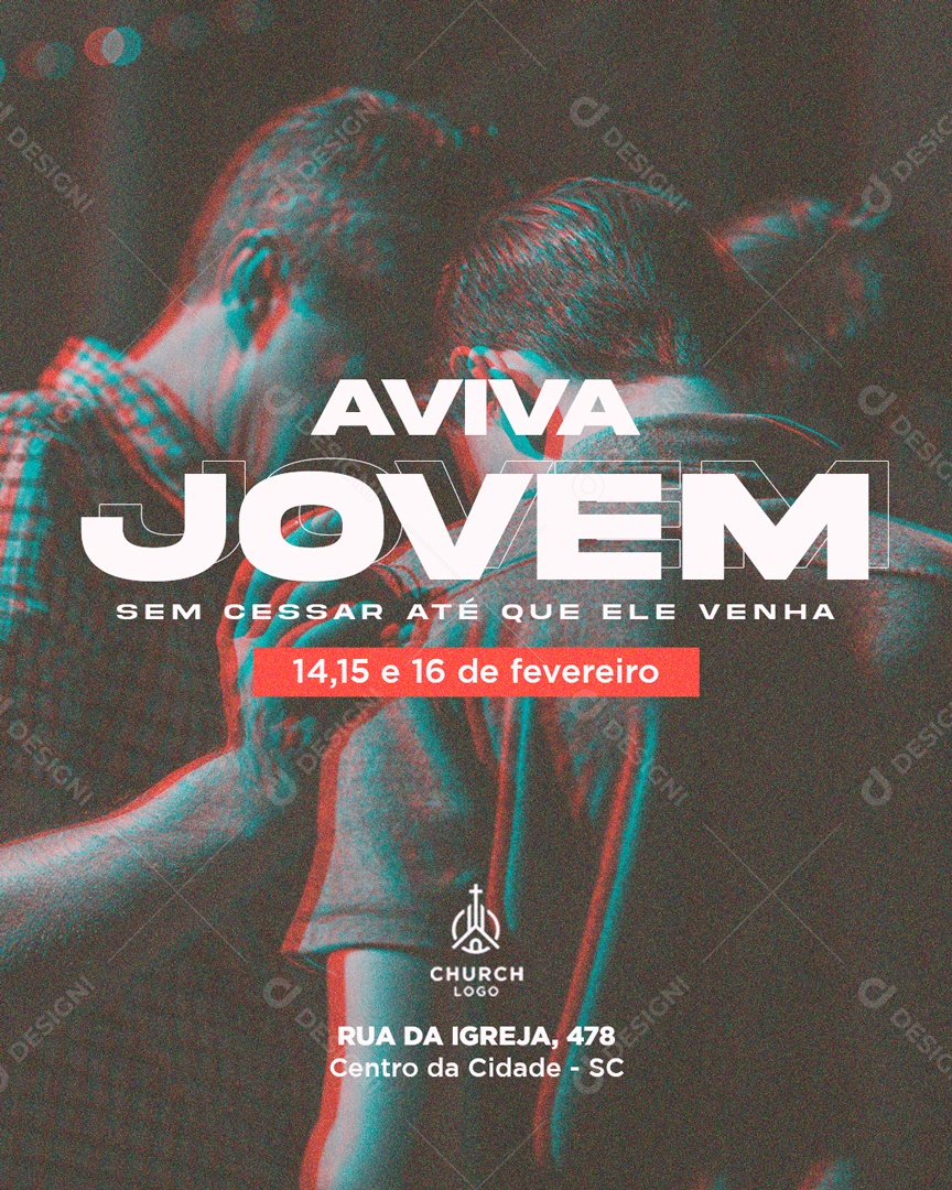 Flyer Gospel Aviva Jovem PSD Editável