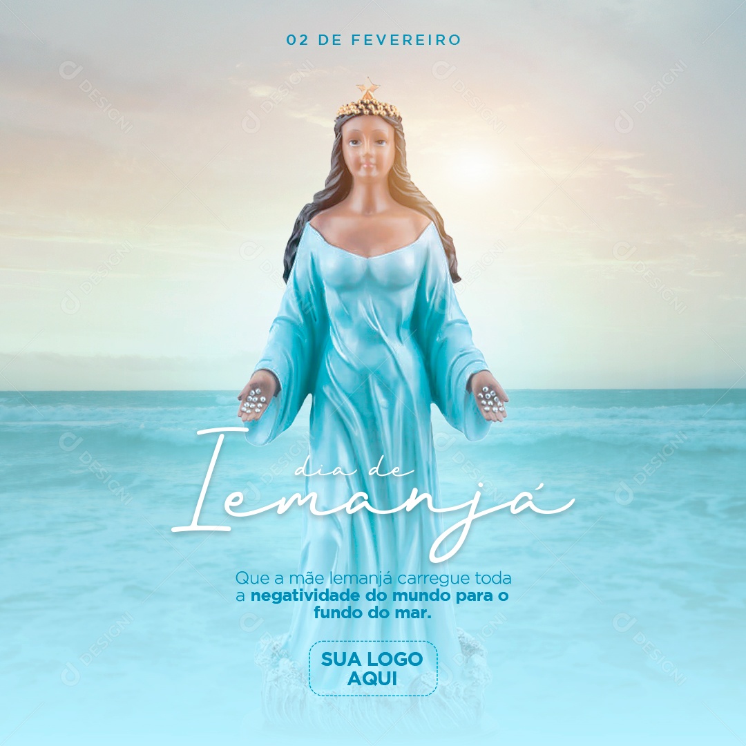 Dia de Iemanjá 2 de Fevereiro Social Media PSD Editável