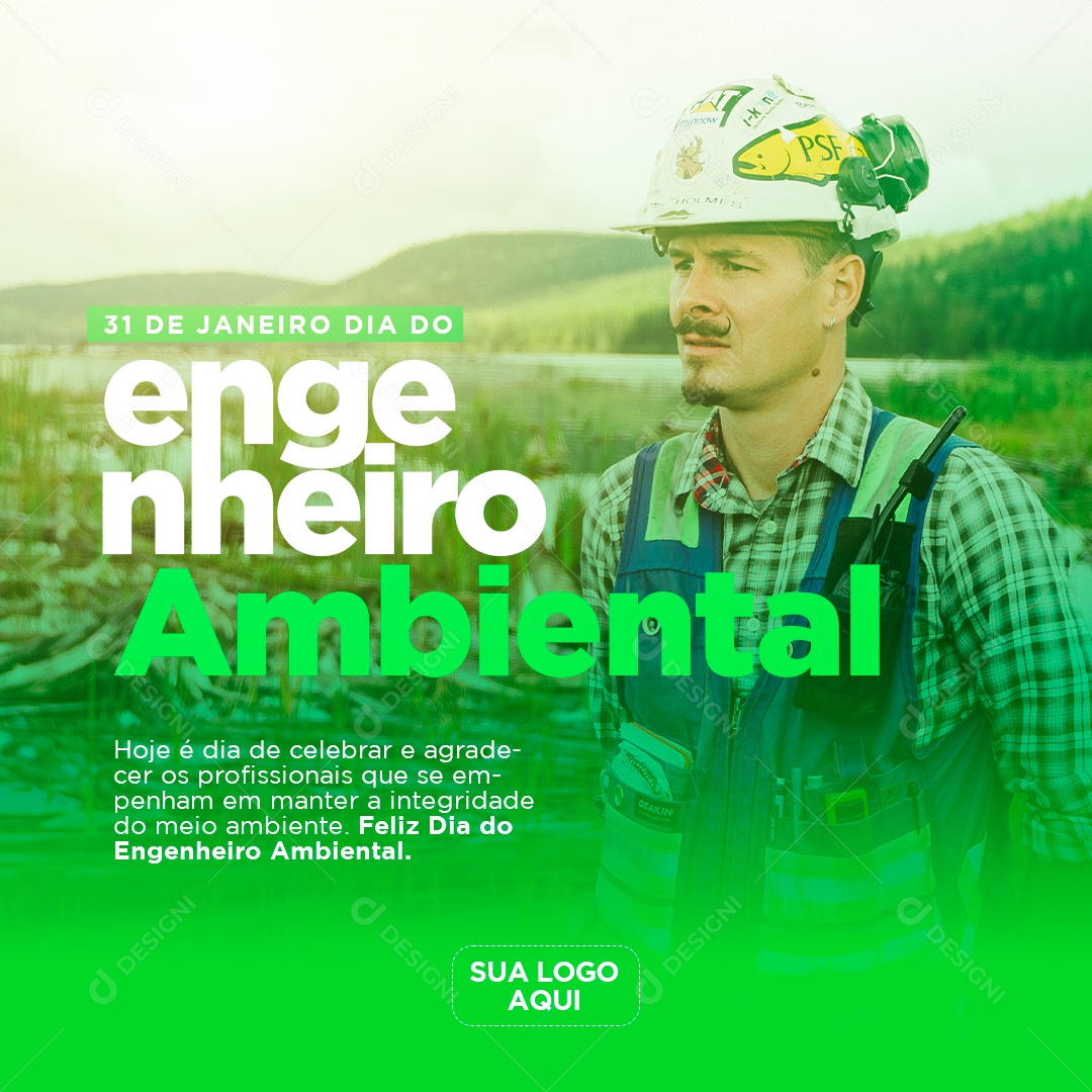 Dia do Engenheiro Ambiental 31 de Janeiro Social Media PSD Editável