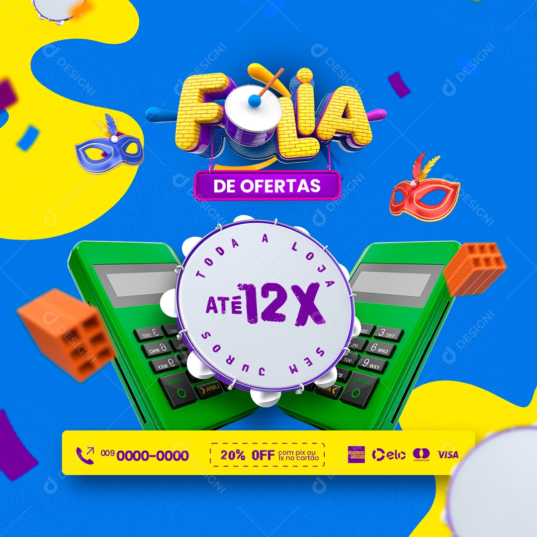 Social Media Campanha Publicitária Materiais para Construção PSD Editável