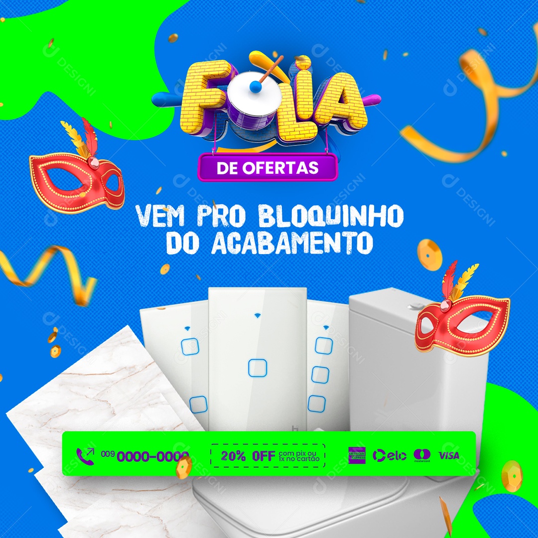 Campanha Publicitária Materiais para Construção Social Media PSD Editável