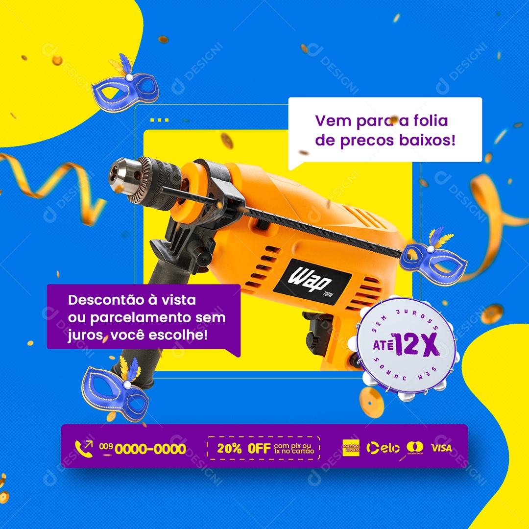 Campanha Publicitária Materiais para Construção Social Media PSD Editável
