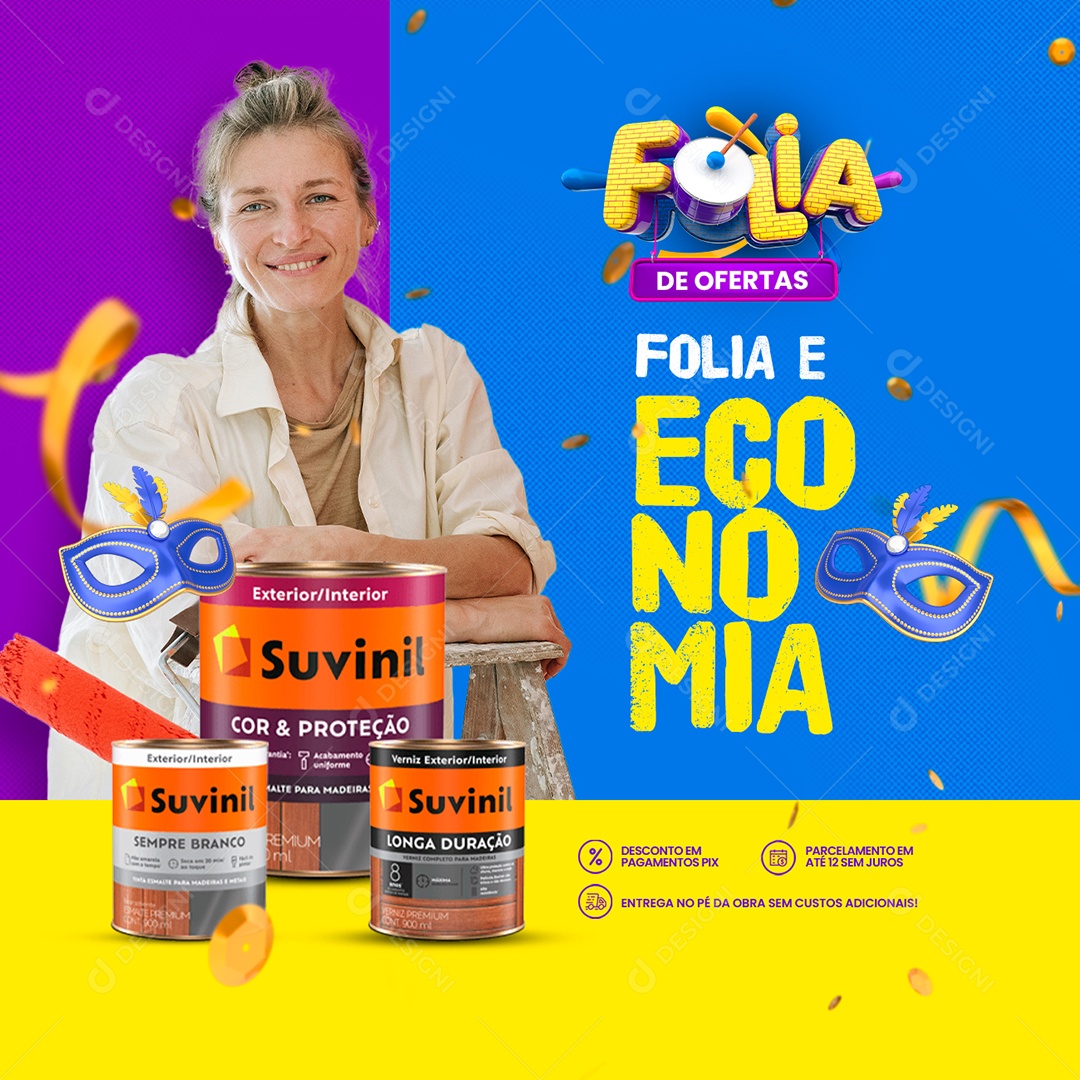Campanha Publicitária Materiais para Construção Social Media PSD Editável