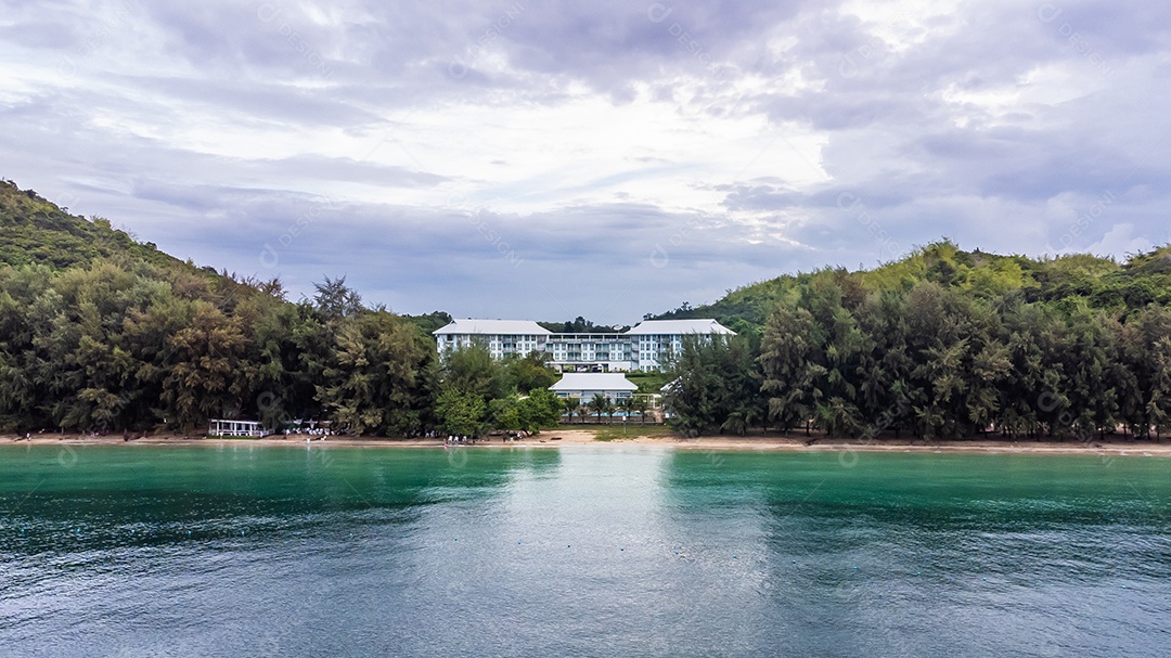 Vista aérea paisagem da água Mar