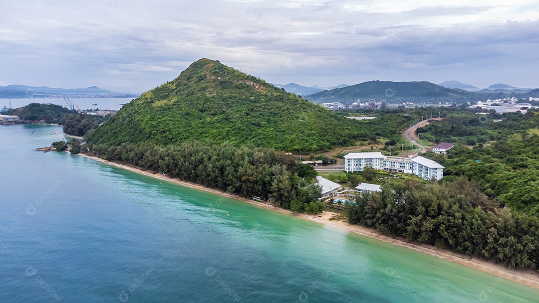 Vista aérea paisagem da água Mar