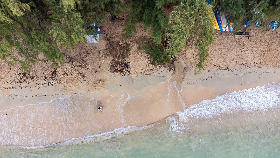 Vista aérea paisagem da água Mar
