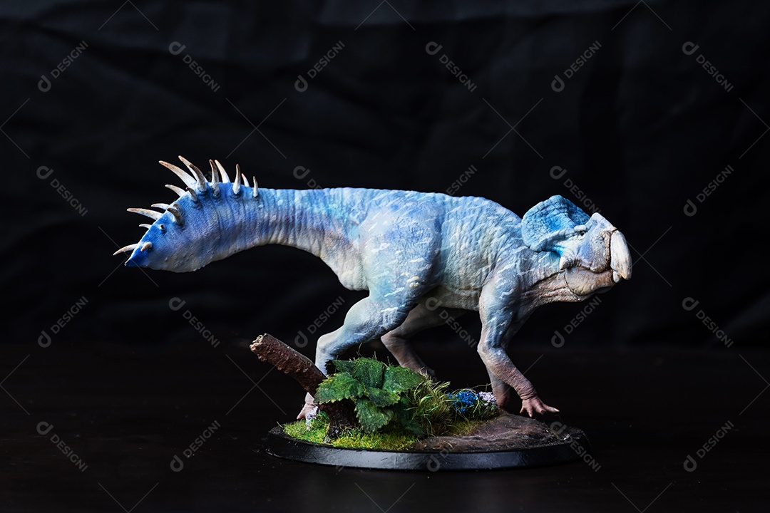 Protoceratops, dinossauro no fundo preto