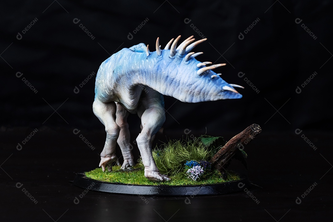 Protoceratops, dinossauro no fundo preto