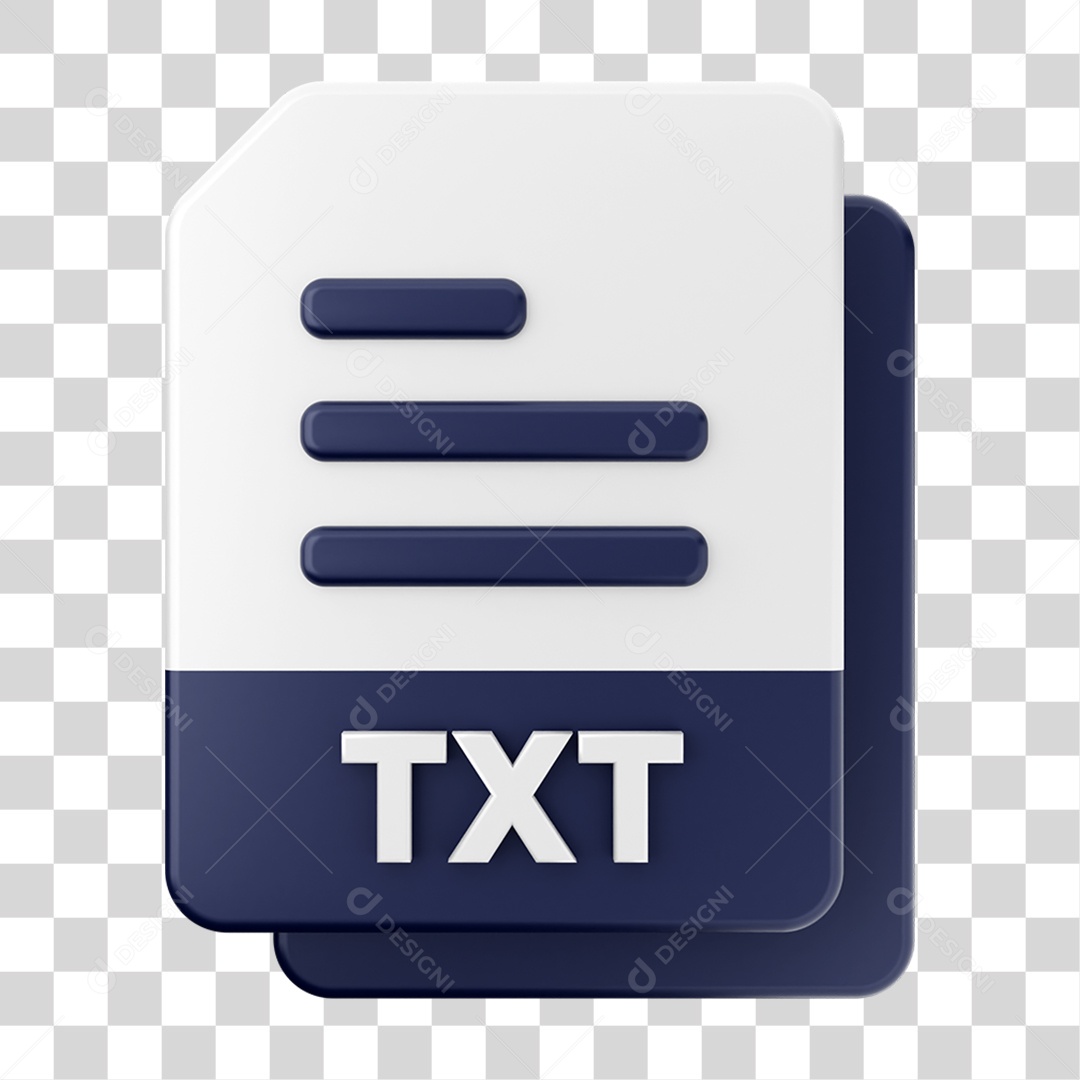 Elemento 3D Ilustração do Ícone de Tipo de Arquivo PNG Transparente
