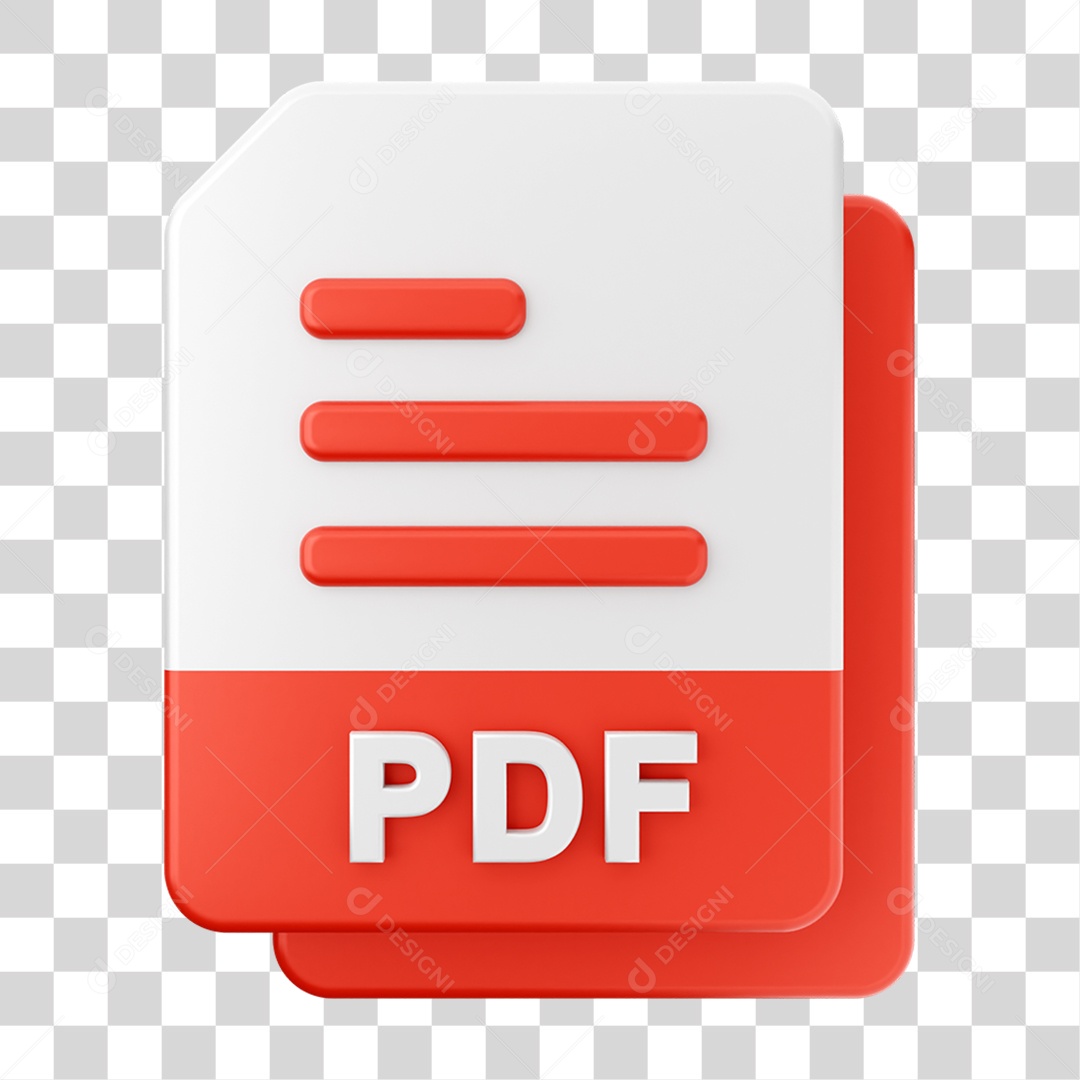 Elemento 3D Ilustração do Ícone de Tipo de Arquivo PNG Transparente