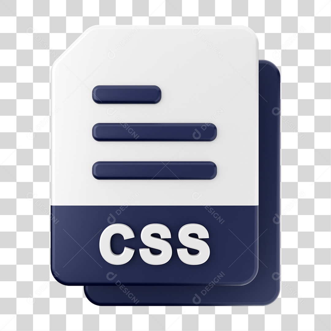 Elemento 3D Ilustração do Ícone de Tipo de Arquivo PNG Transparente