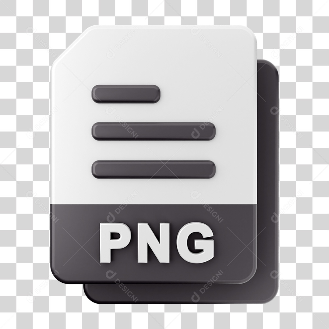 Elemento 3D Ilustração do Ícone de Tipo de Arquivo PNG Transparente
