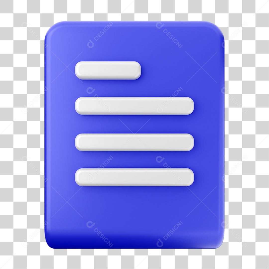 Elemento 3D Ícone Arquivo de Documento PNG Transparente