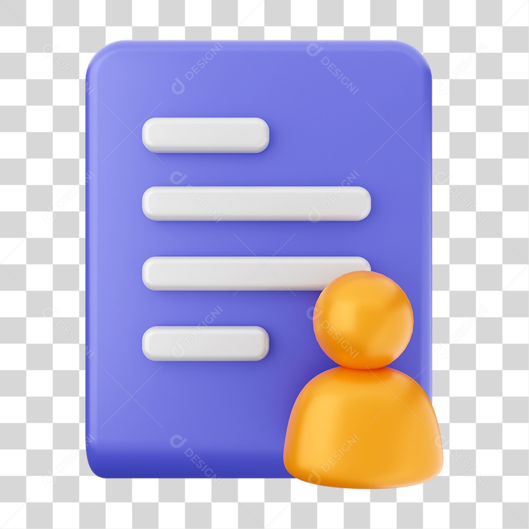 Elemento 3D Ícone Arquivo de Documento PNG Transparente