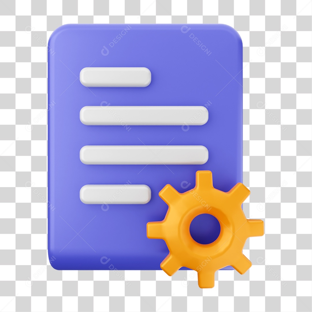 Elemento 3D Ícone Arquivo de Documento PNG Transparente