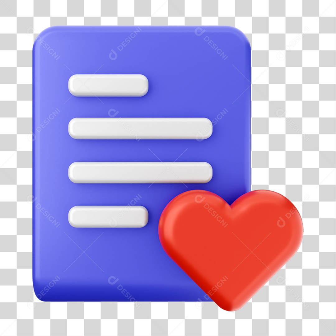 Elemento 3D Ícone Arquivo de Documento PNG Transparente