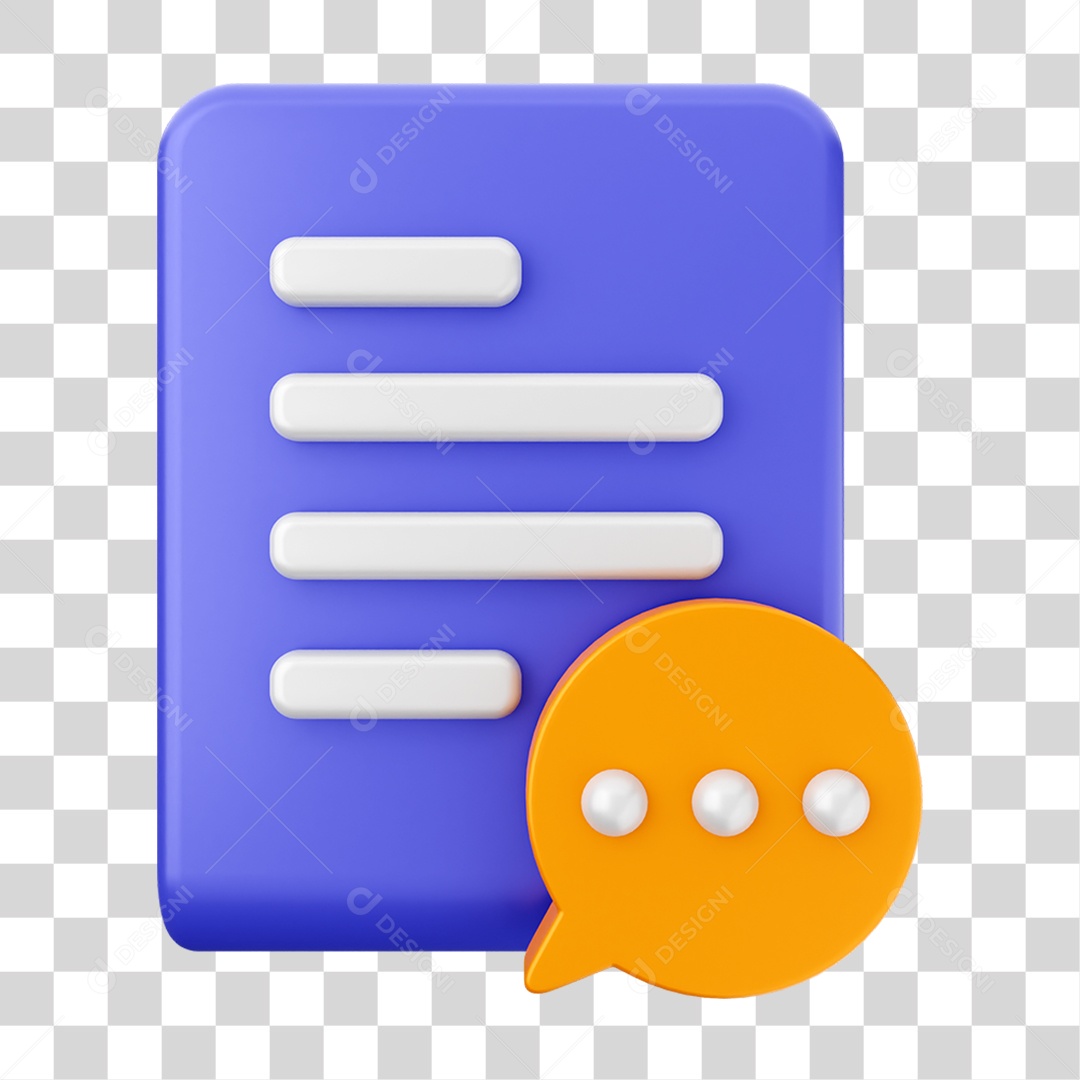 Elemento 3D Ícone Arquivo de Documento PNG Transparente