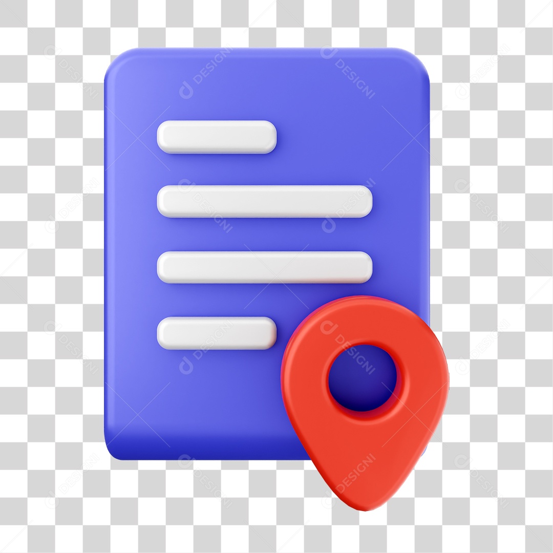 Elemento 3D Ícone Arquivo de Documento PNG Transparente