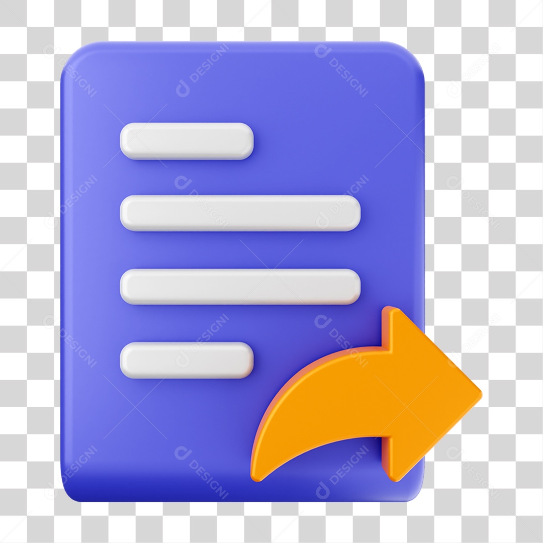 Elemento 3D Ícone Arquivo de Documento PNG Transparente