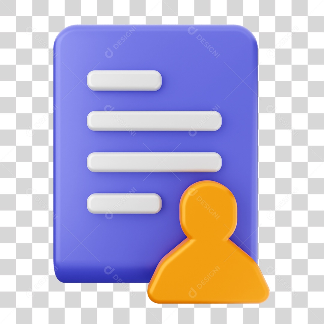 Elemento 3D Ícone Arquivo de Documento PNG Transparente