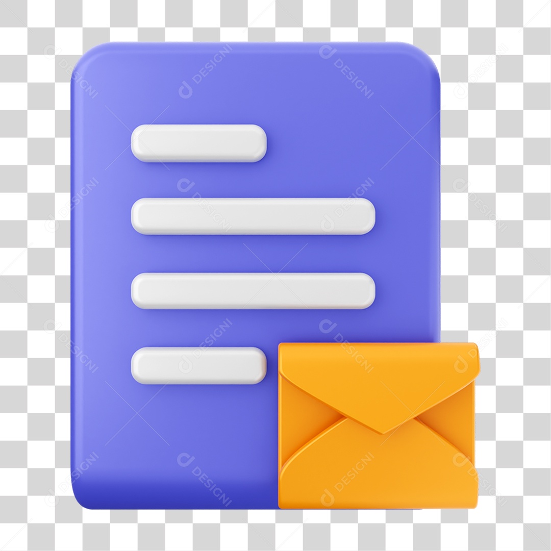 Elemento 3D Ícone Arquivo de Documento PNG Transparente