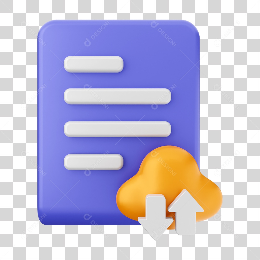 Elemento 3D Ícone Arquivo de Documento PNG Transparente